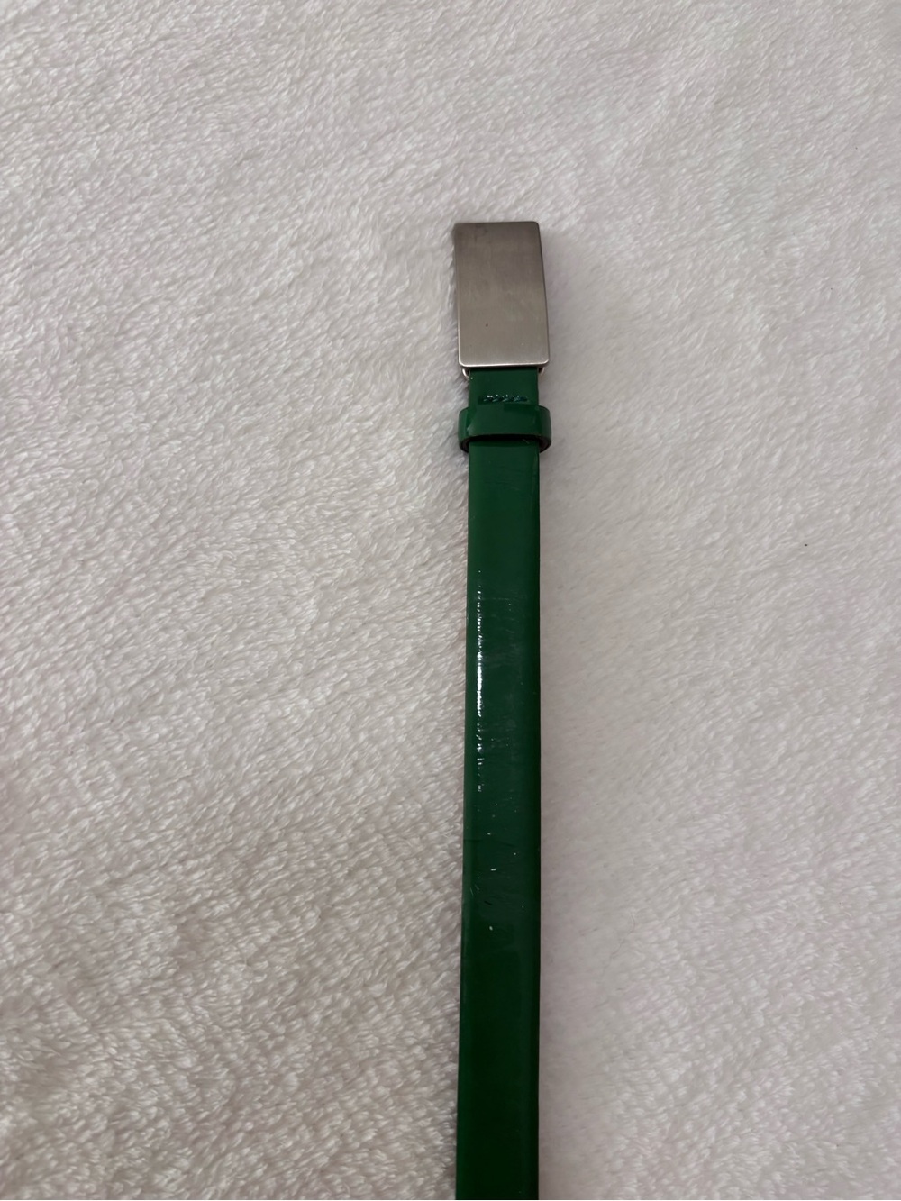 Hhh Green Leather Made in Italy women’s Fashion Belt w/ Metal Buckle,  Size M
